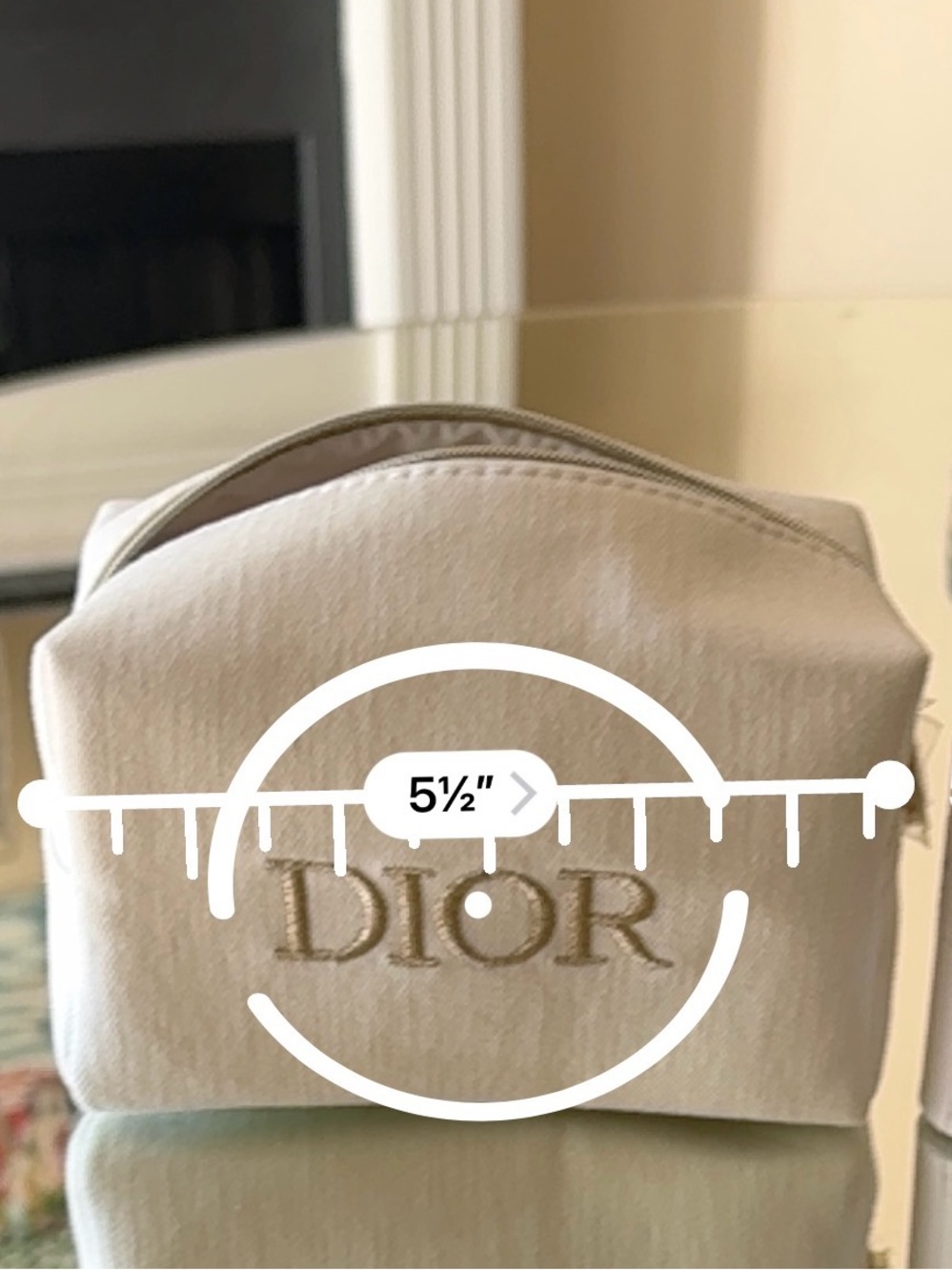 Dior White Canvas Pouch